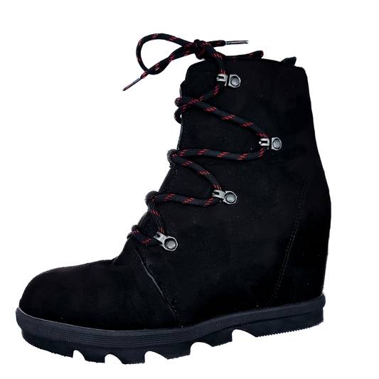 Serra Wedge Ankle Boot - Black and Red - Women's Size 8