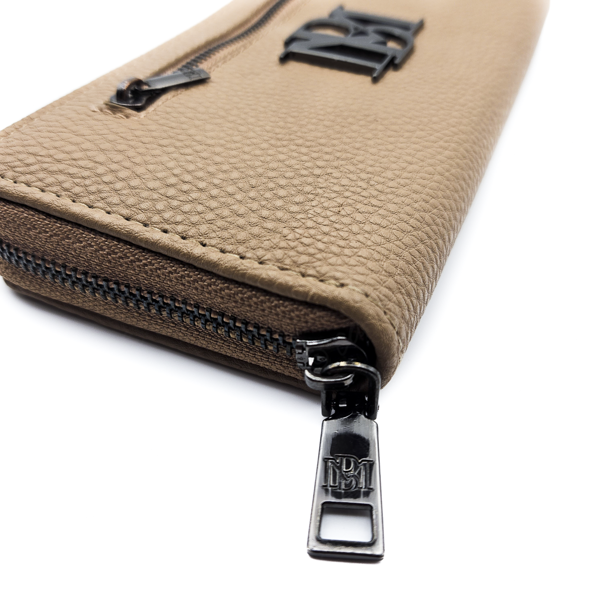 Badgley Mischka Taupe Pebbled Vegan Leather Wallet