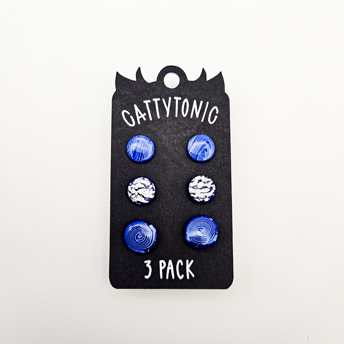 3 Pack Stud Earrings - Clay and Stainless Steel