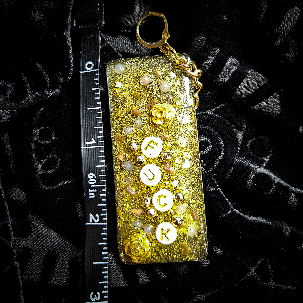 Golden F*CK Upcycled Junk Keychain