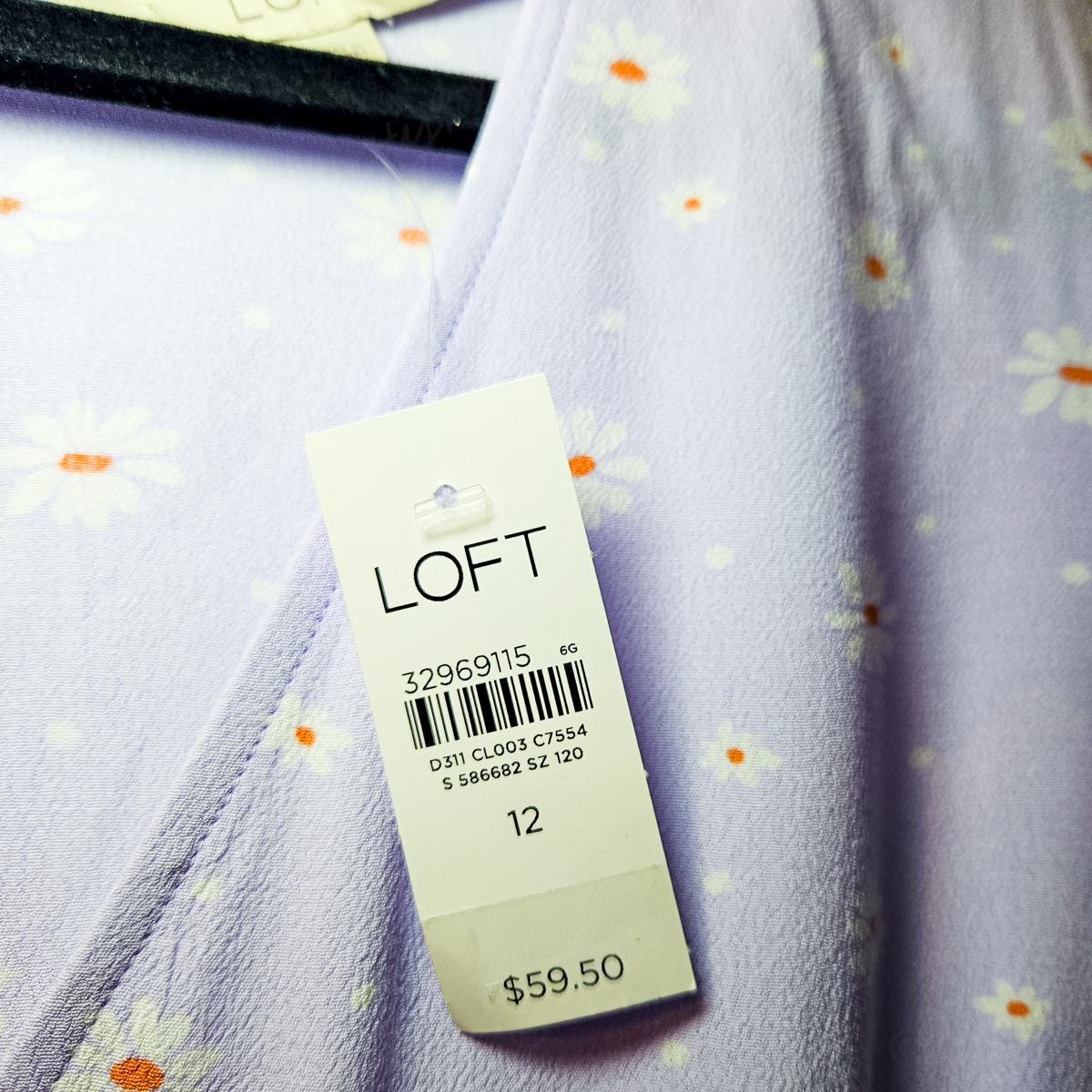 LOFT Lavendar Daisy Top NWT Size 12