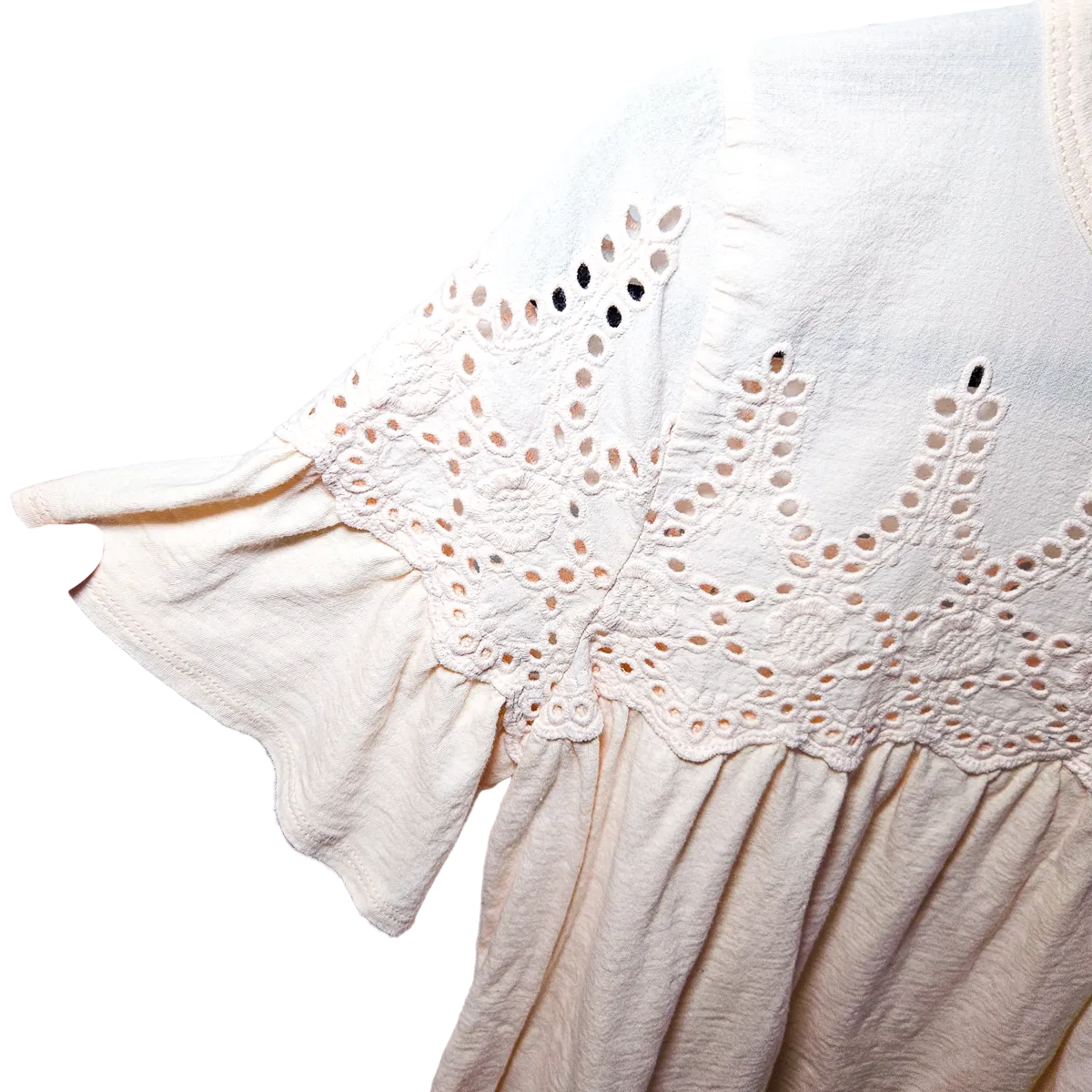 J.Crew Pink Embroidered Eyelet Blouse - Size S