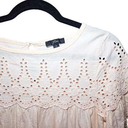 J.Crew Pink Embroidered Eyelet Blouse - Size S