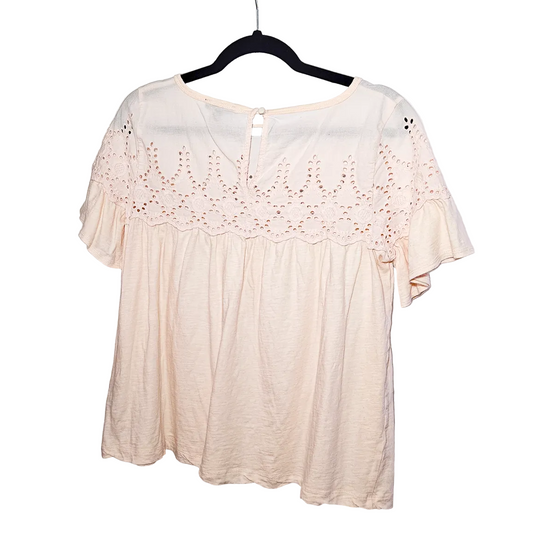 J.Crew Pink Embroidered Eyelet Blouse - Size S