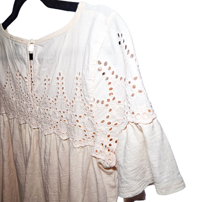 J.Crew Pink Embroidered Eyelet Blouse - Size S
