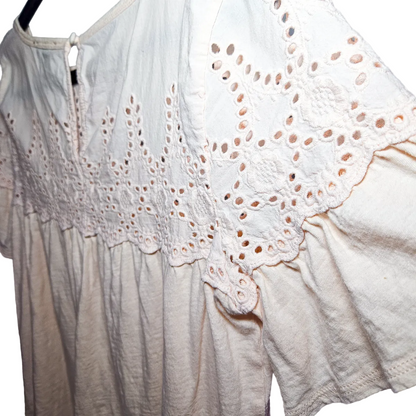 J.Crew Pink Embroidered Eyelet Blouse - Size S