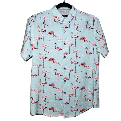 Interaffair Slim Fit Flamingo Button Down - Size S