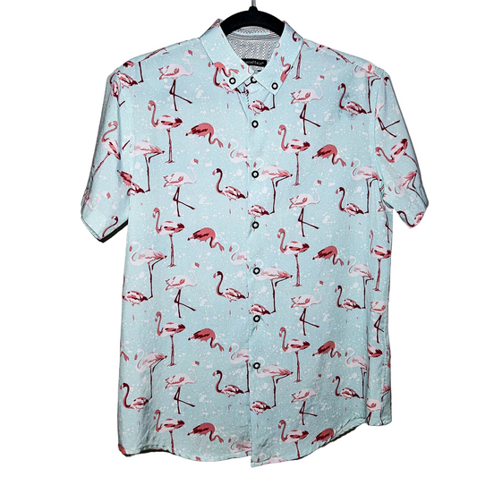 Interaffair Slim Fit Flamingo Button Down - Size S