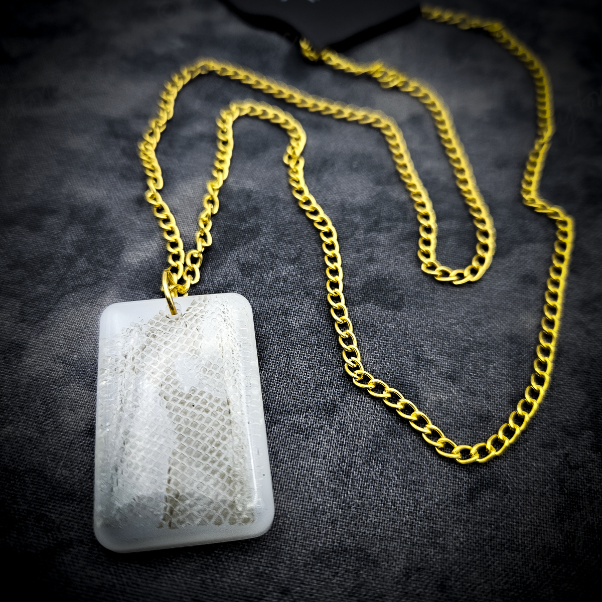 Real Snakeskin Pendant Necklace