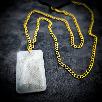 Real Snakeskin Pendant Necklace