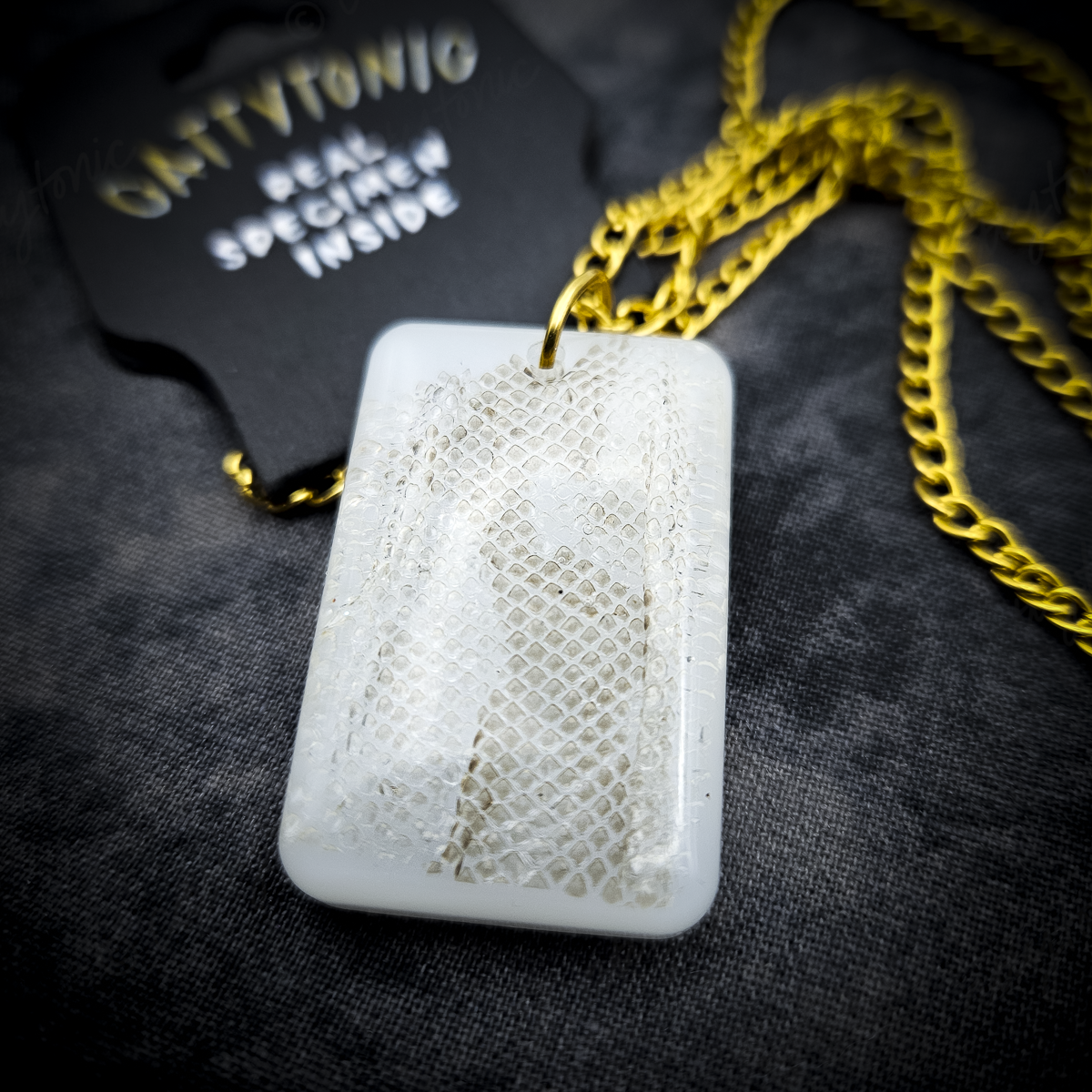 Real Snakeskin Pendant Necklace