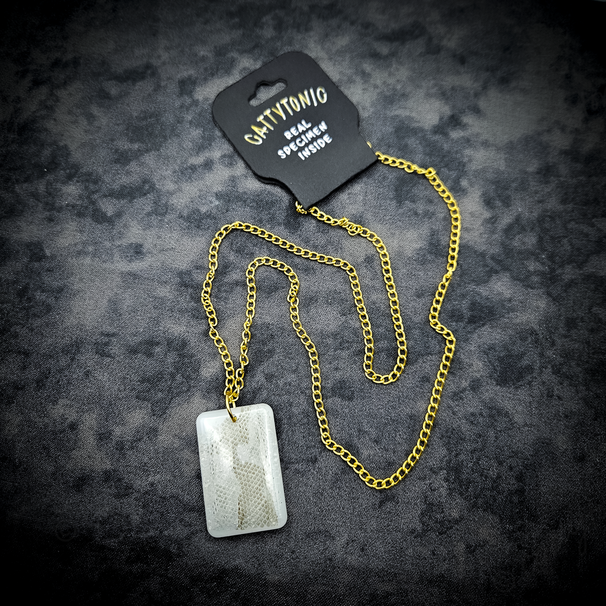 Real Snakeskin Pendant Necklace