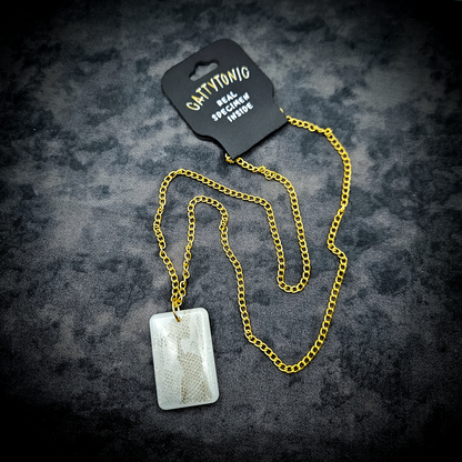 Real Snakeskin Pendant Necklace