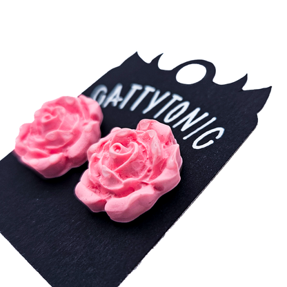 Dewy Rose Stud Earrings