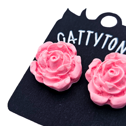 Dewy Rose Stud Earrings