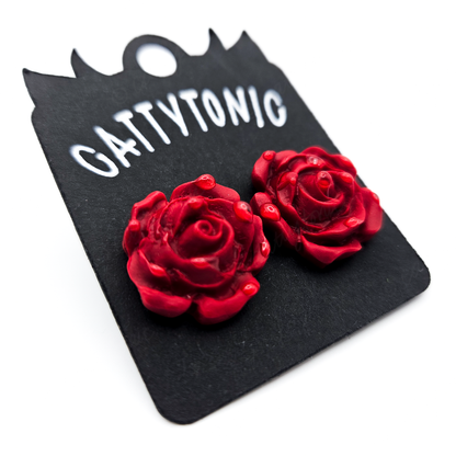 Dewy Rose Stud Earrings
