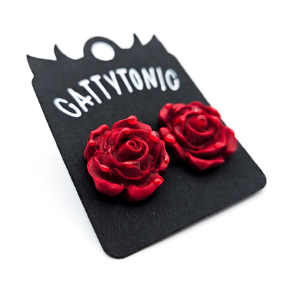 Dewy Rose Stud Earrings