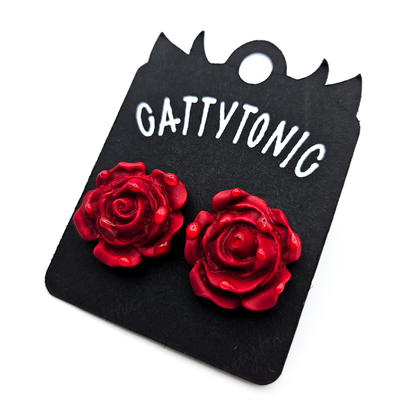 Dewy Rose Stud Earrings