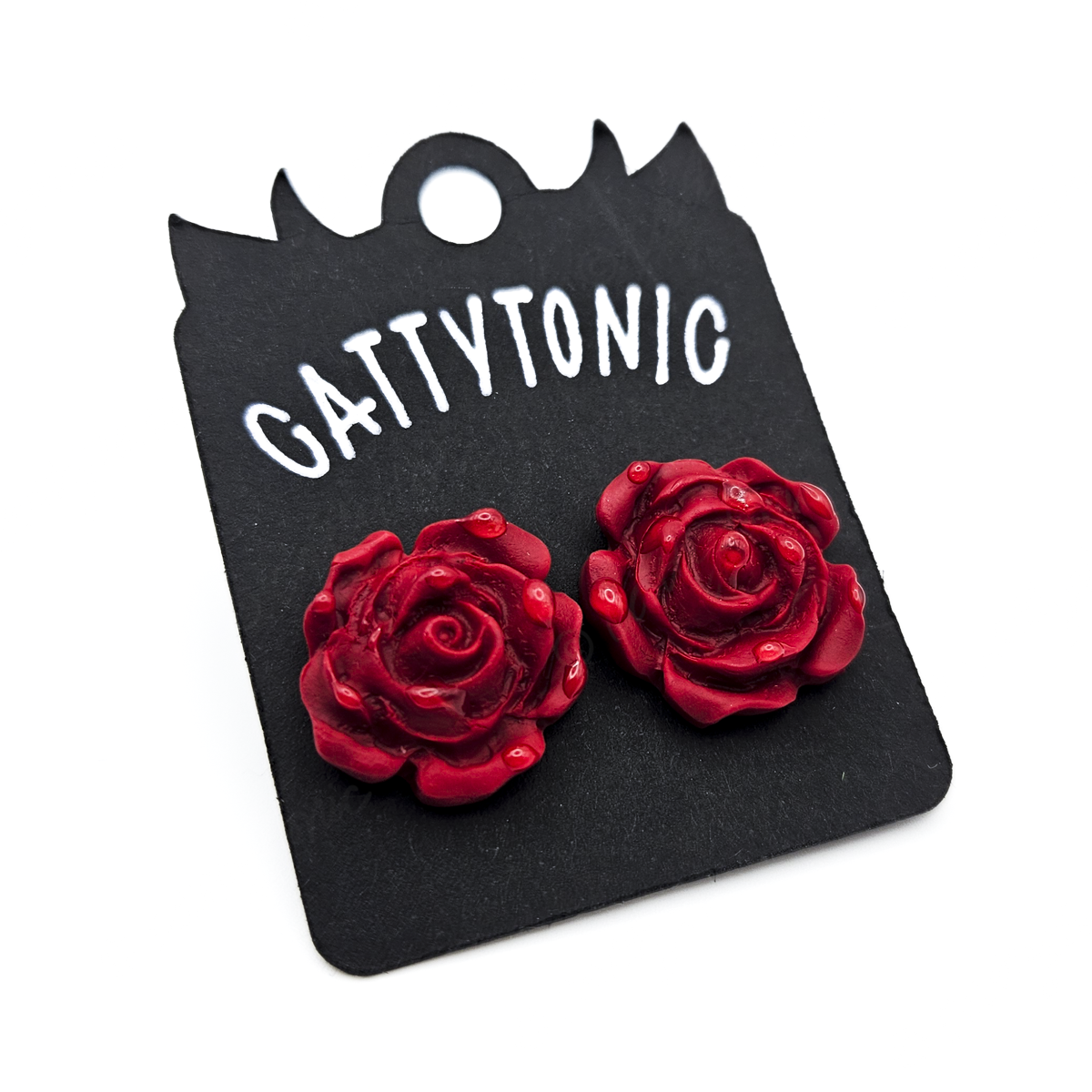 Dewy Rose Stud Earrings