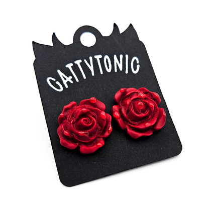 Dewy Rose Stud Earrings