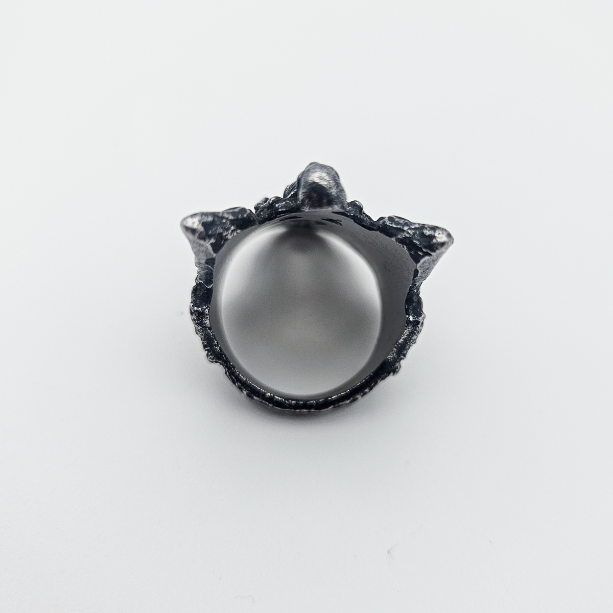 Angelic Skeleton Gothic Ring - Dark Silver - Large