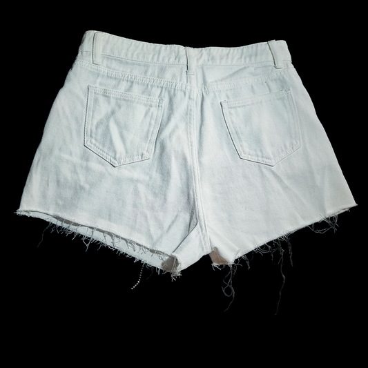 Blue B Denim Shorts with Silver Chains - Size M