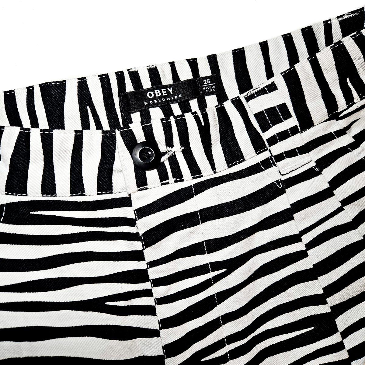 OBEY Zebra Pleated Shorts NWT - Size 26