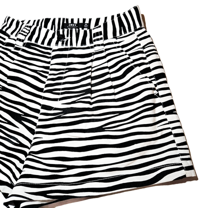 OBEY Zebra Pleated Shorts NWT - Size 26