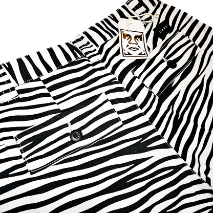 OBEY Zebra Pleated Shorts NWT - Size 26