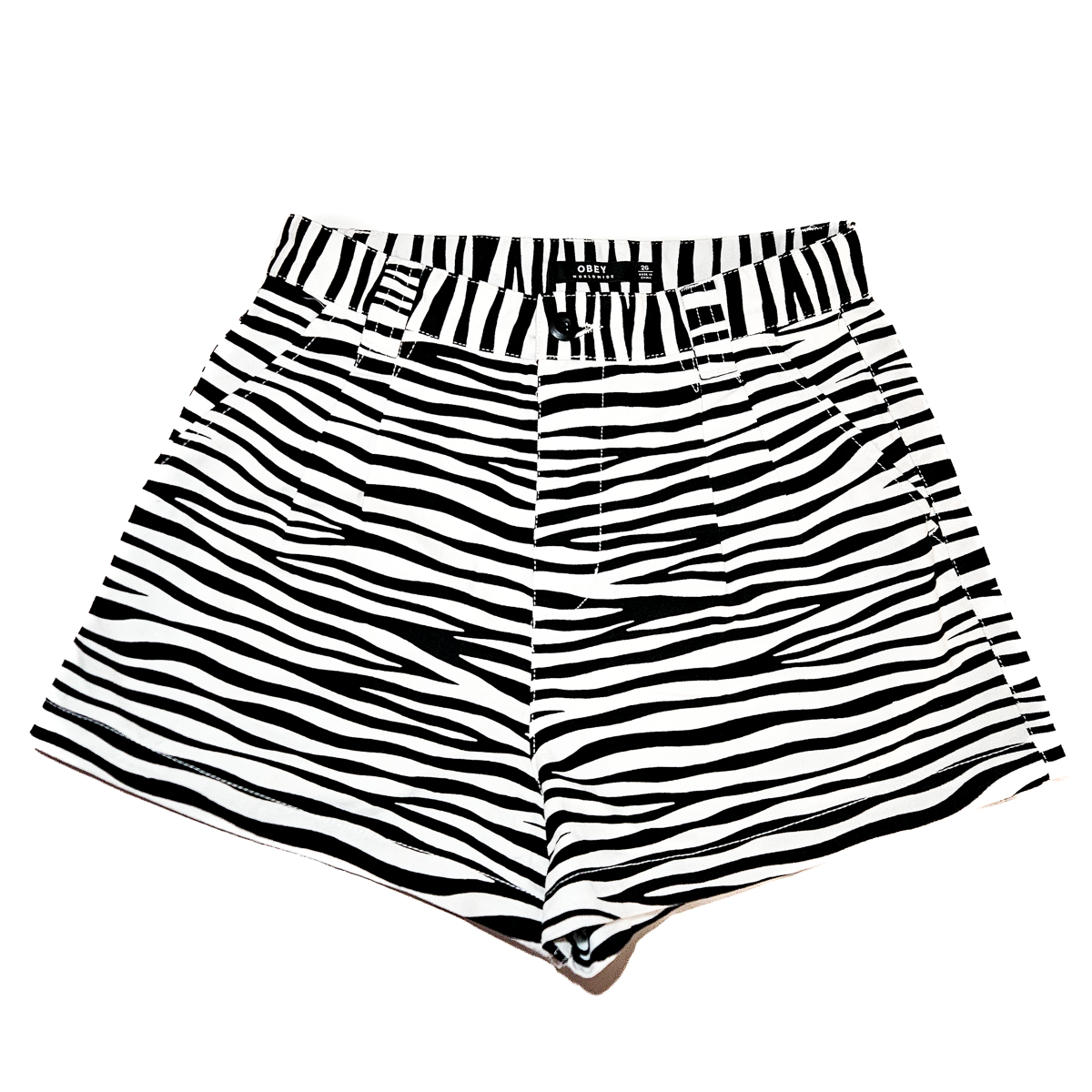 OBEY Zebra Pleated Shorts NWT - Size 26