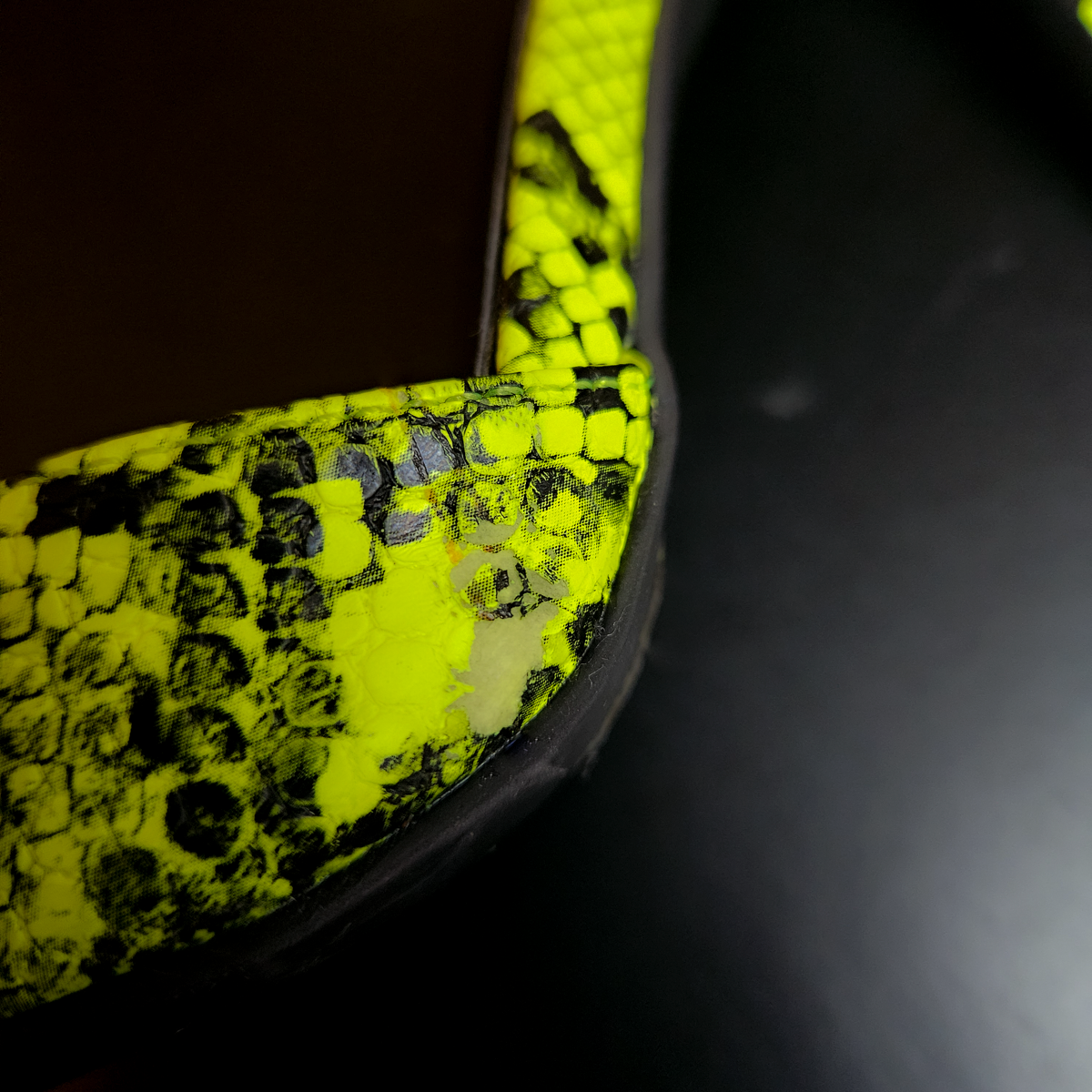 So Me Neon Snakeskin Slingback Stilettos - Size 7