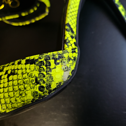 So Me Neon Snakeskin Slingback Stilettos - Size 7