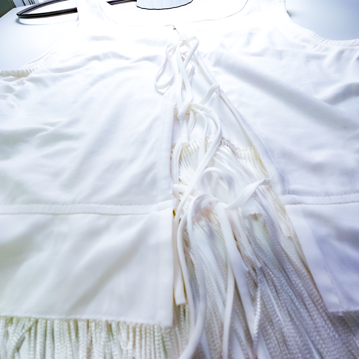 Bebe Ombré Fringe Crop Tank
