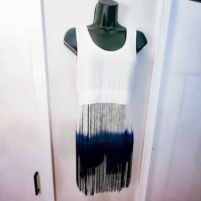 Bebe Ombré Fringe Crop Tank