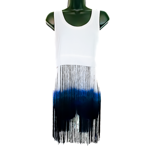 Bebe Ombré Fringe Crop Tank