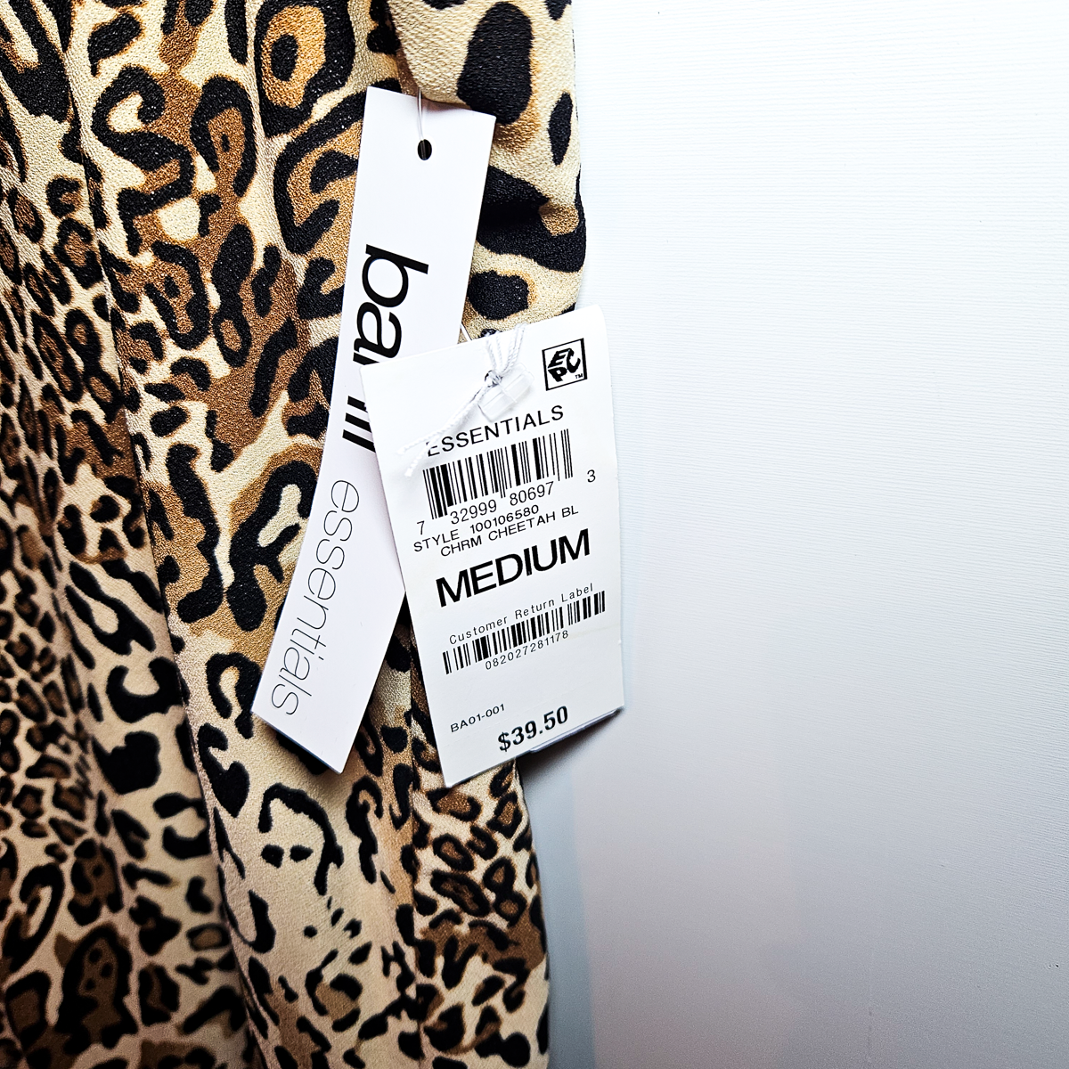 bar III Animal-Print Tank Top NWT - Size M