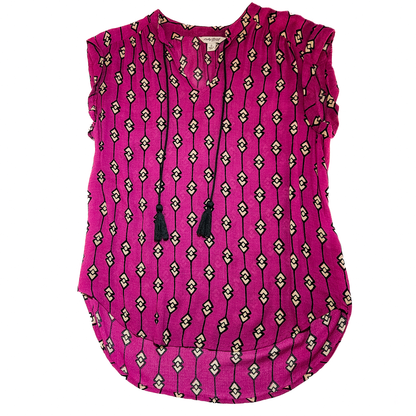 Lucky Brand Geometric Tassel Sleeveless Top - Size S