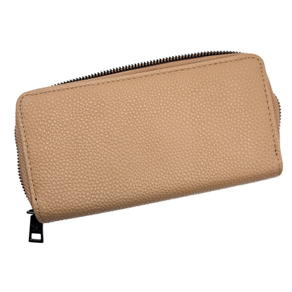 Badgley Mischka Taupe Pebbled Vegan Leather Wallet