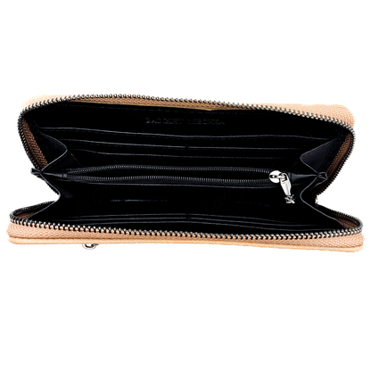 Badgley Mischka Taupe Pebbled Vegan Leather Wallet