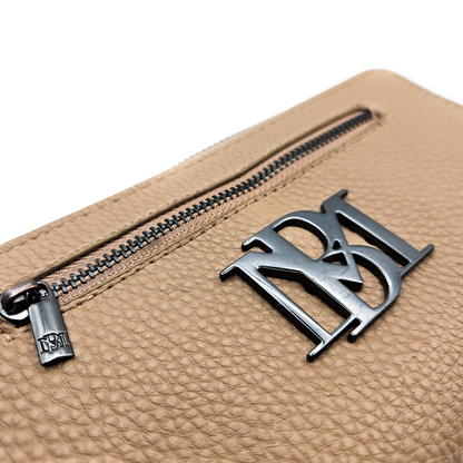 Badgley Mischka Taupe Pebbled Vegan Leather Wallet