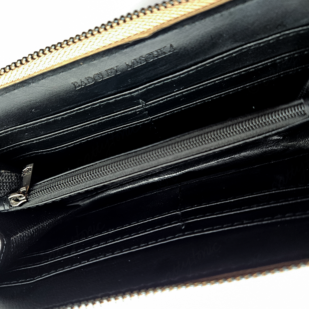 Badgley Mischka Taupe Pebbled Vegan Leather Wallet