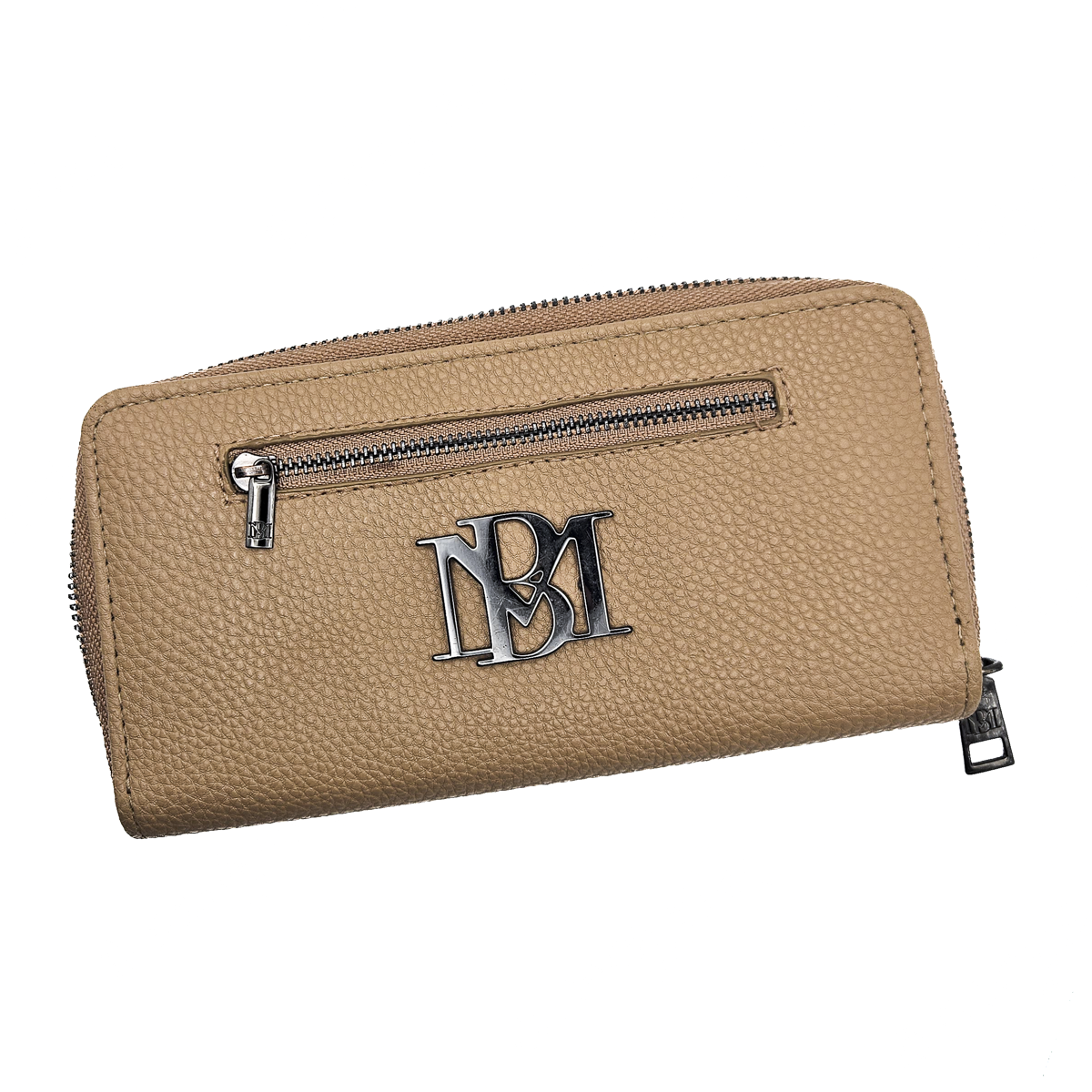 Badgley Mischka Taupe Pebbled Vegan Leather Wallet
