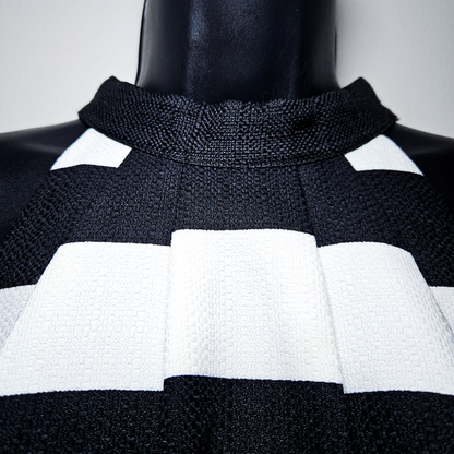 DO + BE Black and White Flare Luxe Blouse - Size L