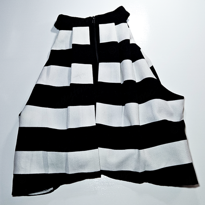 DO + BE Black and White Flare Luxe Blouse - Size L