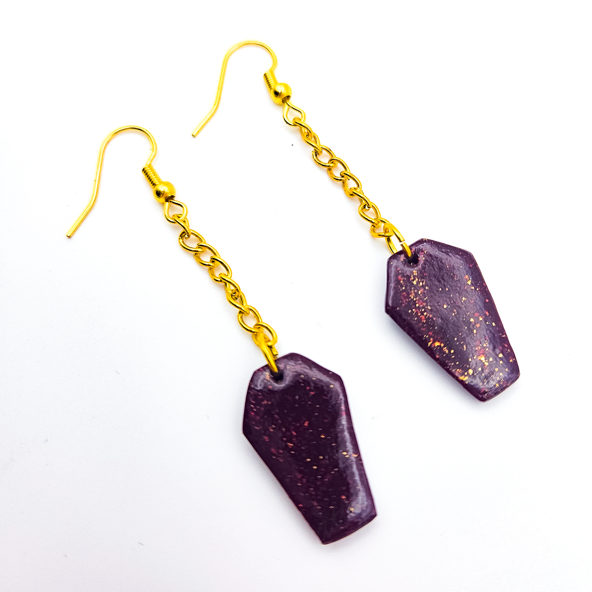 Coffin Chain Dangle Earrings