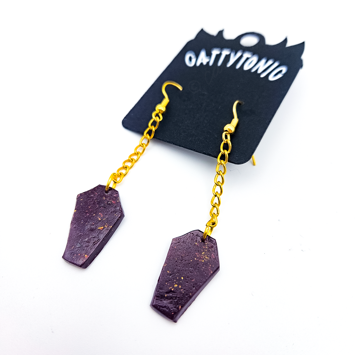 Coffin Chain Dangle Earrings