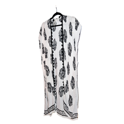 Black and White Tassled Wrap - OS