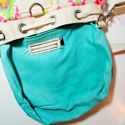 America and Beyond Hand Beaded Boho Bucket Bag