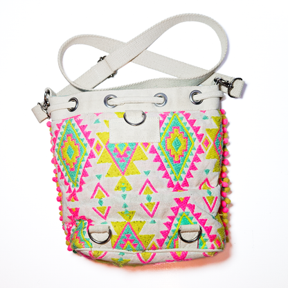 America and Beyond Hand Beaded Boho Bucket Bag