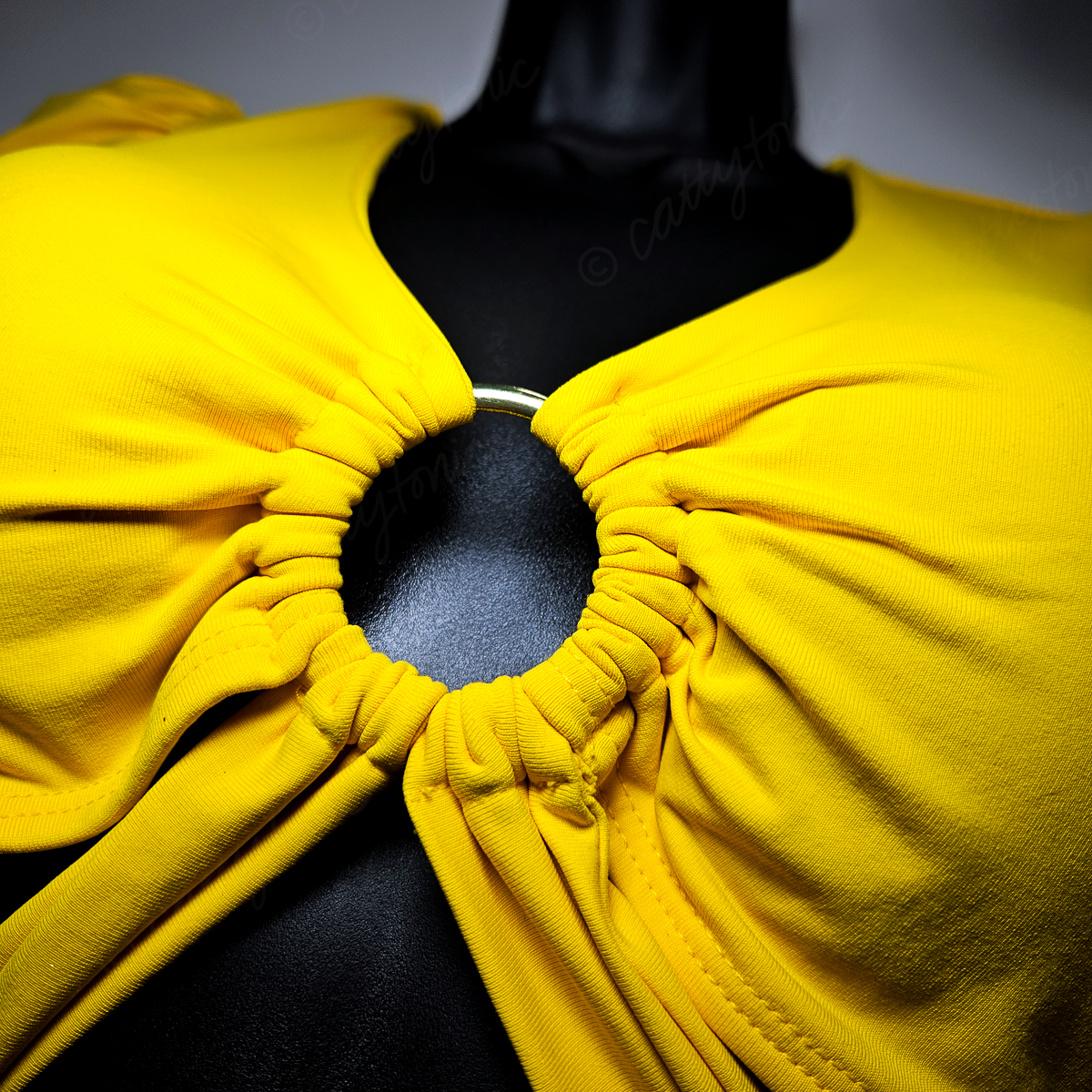 Estela Marys Yellow Tied Crop Top - Size M